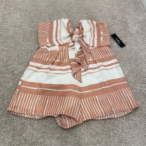 LULUs Pink and White romper NWTs